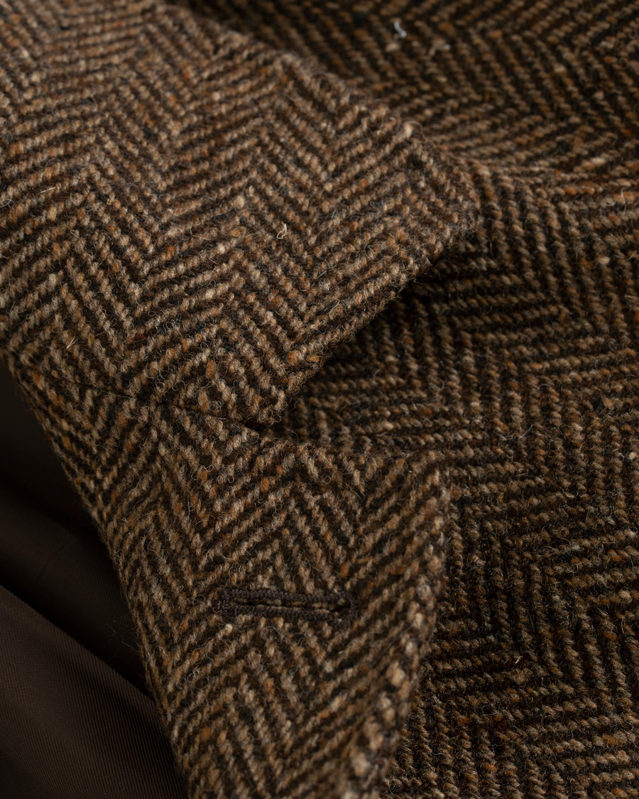 Hombres | Abrigos y chaquetas | Berg&Berg | Nisse Herringbone Raglan Coat Brown