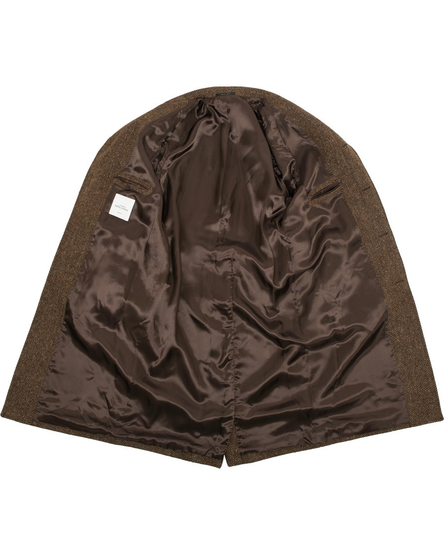 Hombres | Abrigos y chaquetas | Berg&Berg | Nisse Herringbone Raglan Coat Brown