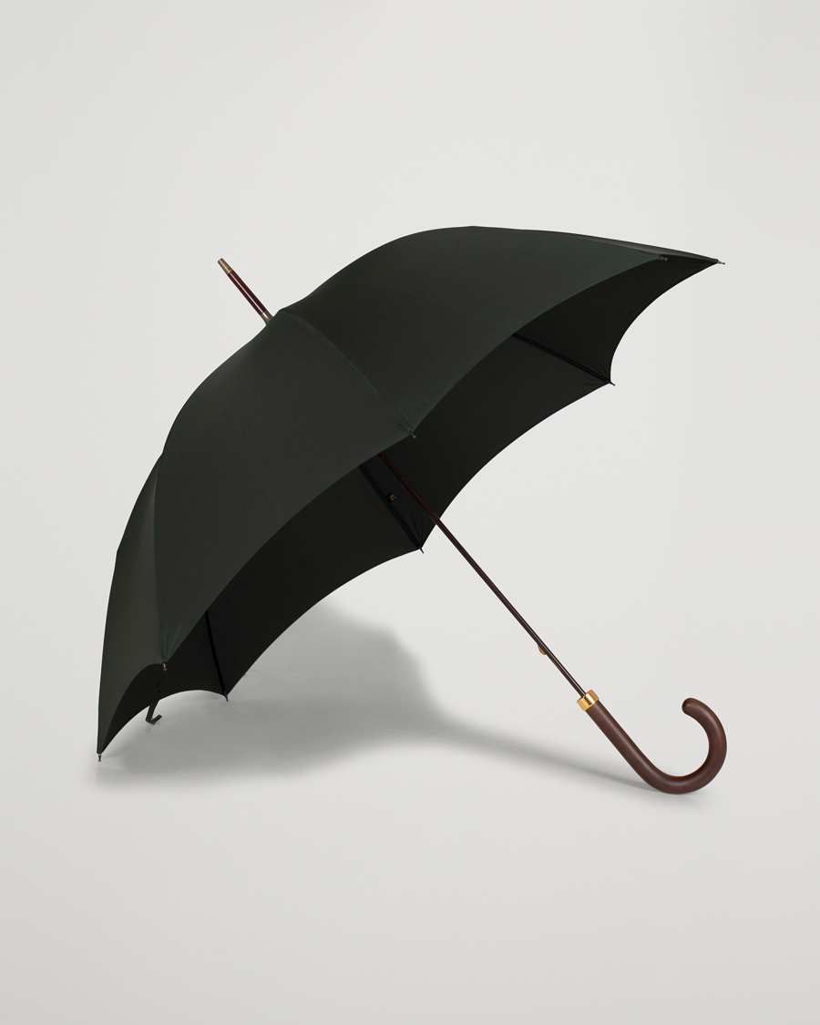 Hombres | Fox Umbrellas Polished Hardwood Umbrella Racing Green | Fox Umbrellas | Polished Hardwood Umbrella Racing Green