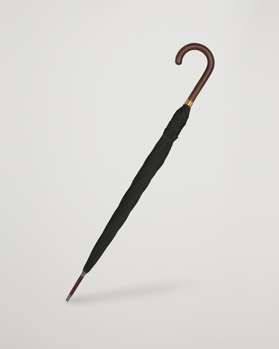 Hombres | Fox Umbrellas Polished Hardwood Umbrella Racing Green | Fox Umbrellas | Polished Hardwood Umbrella Racing Green