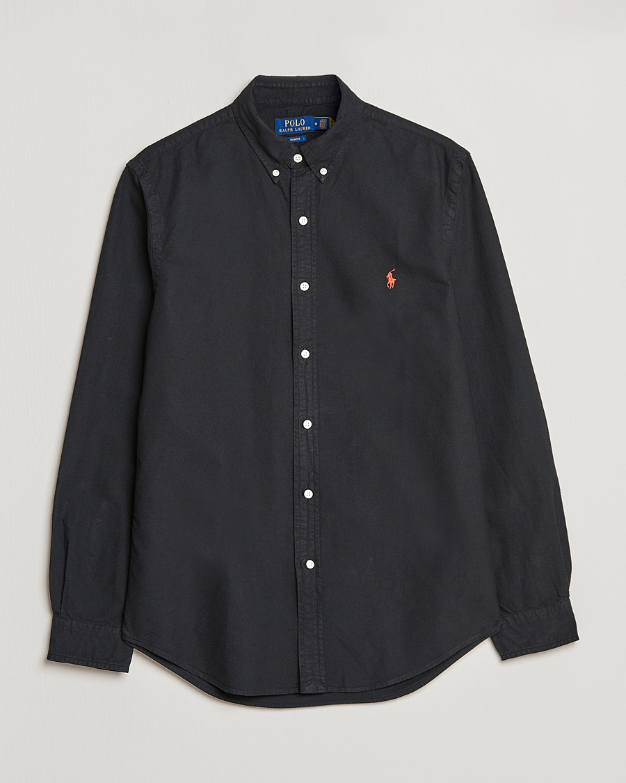 Hombres | Camisas | Polo Ralph Lauren | Slim Fit Garment Dyed Oxford Shirt Polo Black