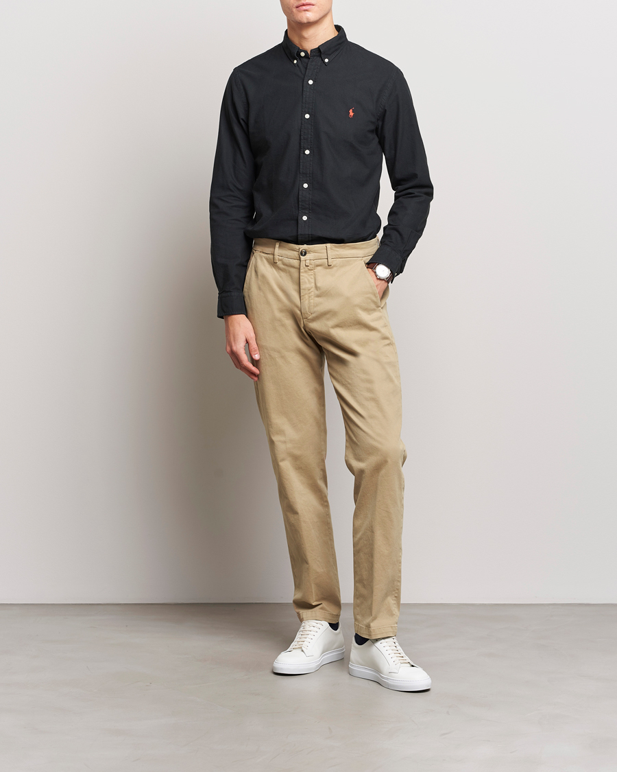 Hombres | Camisas | Polo Ralph Lauren | Slim Fit Garment Dyed Oxford Shirt Polo Black