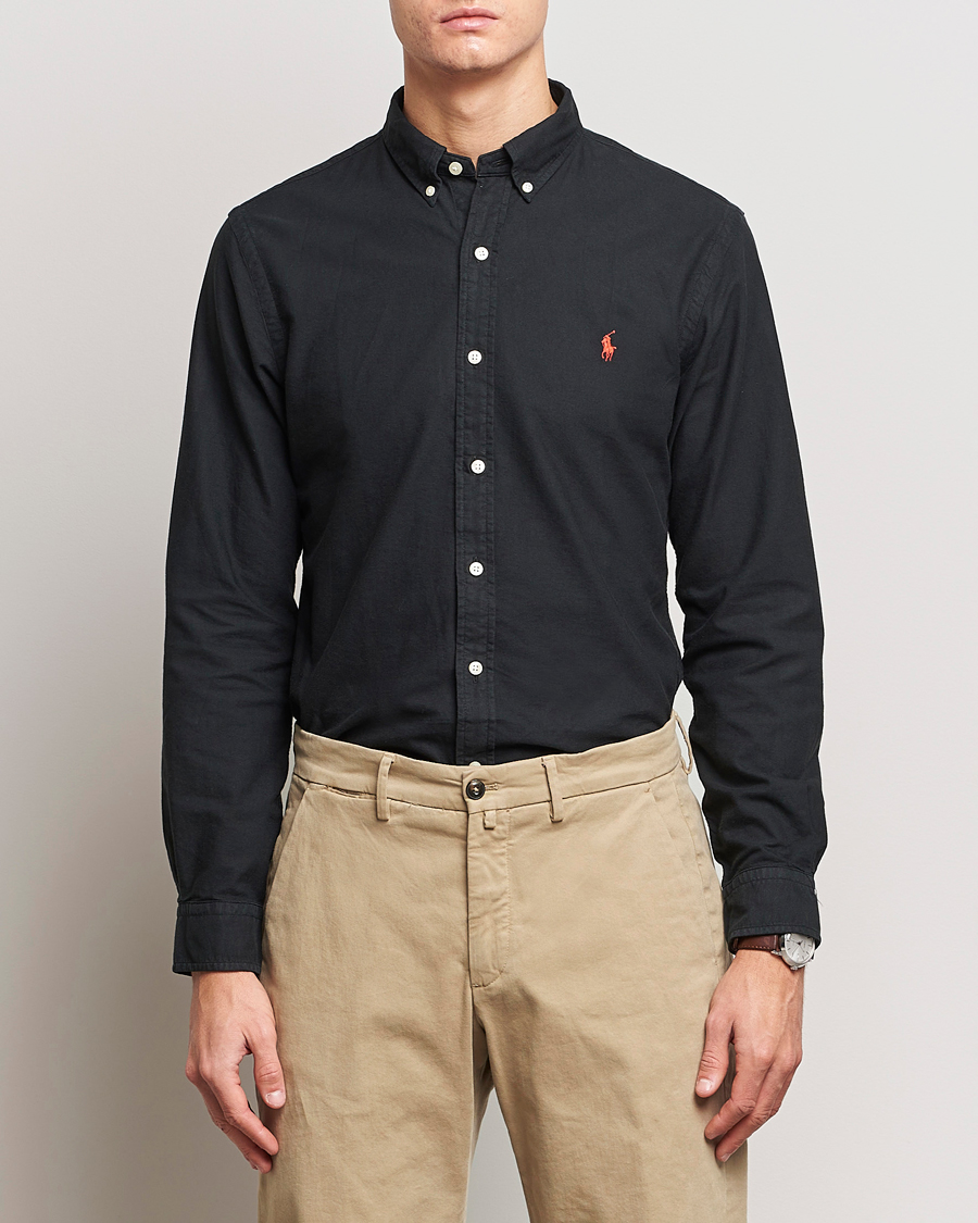 Hombres |  | Polo Ralph Lauren | Slim Fit Garment Dyed Oxford Shirt Polo Black
