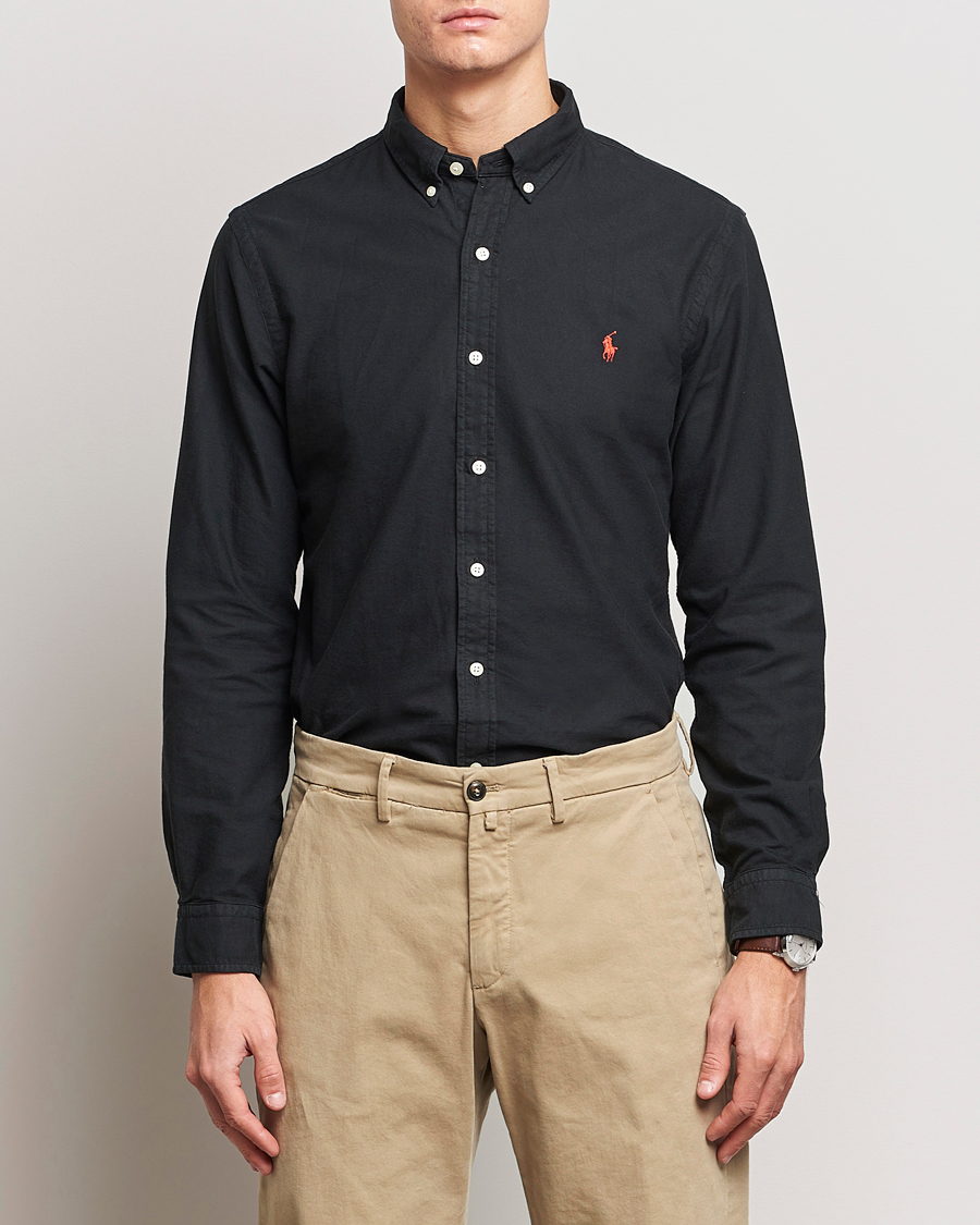 Hombres | Camisas | Polo Ralph Lauren | Slim Fit Garment Dyed Oxford Shirt Polo Black