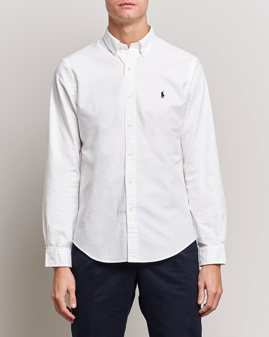 Hombres |  | Polo Ralph Lauren | Slim Fit Garment Dyed Oxford Shirt White