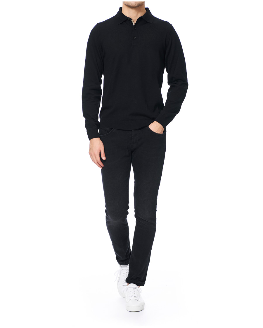 Hombres | Jerséis y prendas de punto | BOSS BLACK | BOSS Grayson Extra Fine Merino Knitted Poloshirt Black