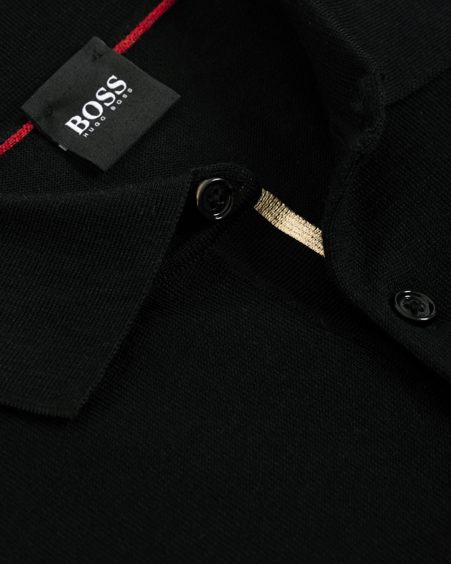 Hombres | Jerséis y prendas de punto | BOSS BLACK | BOSS Grayson Extra Fine Merino Knitted Poloshirt Black