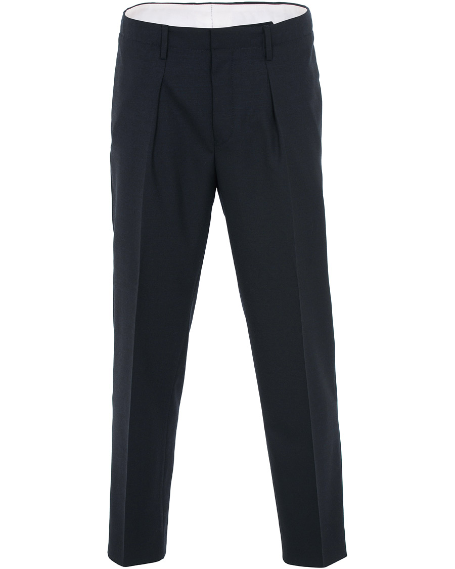 Hombres | Pantalones | Tiger of Sweden | Tarine Cropt Pleated Trousers Navy