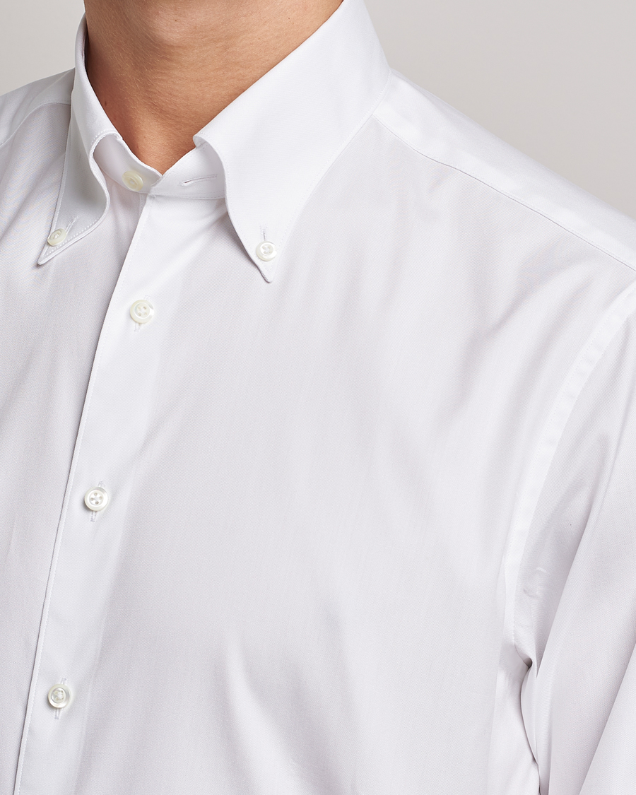 Hombres | Camisas | Stenströms | Fitted Body Button Down Shirt White