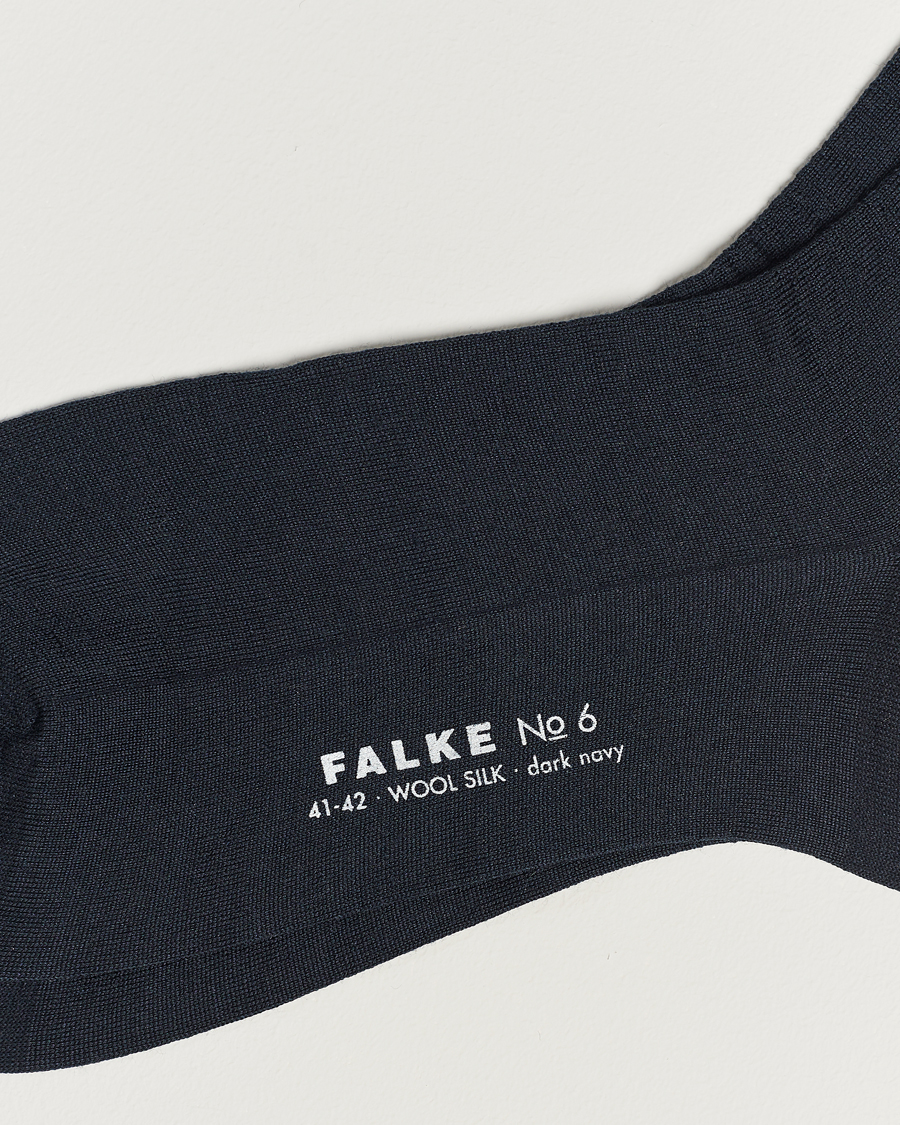 Hombres | Calcetines lana merino | Falke | No. 6 Finest Merino & Silk Socks Dark Navy