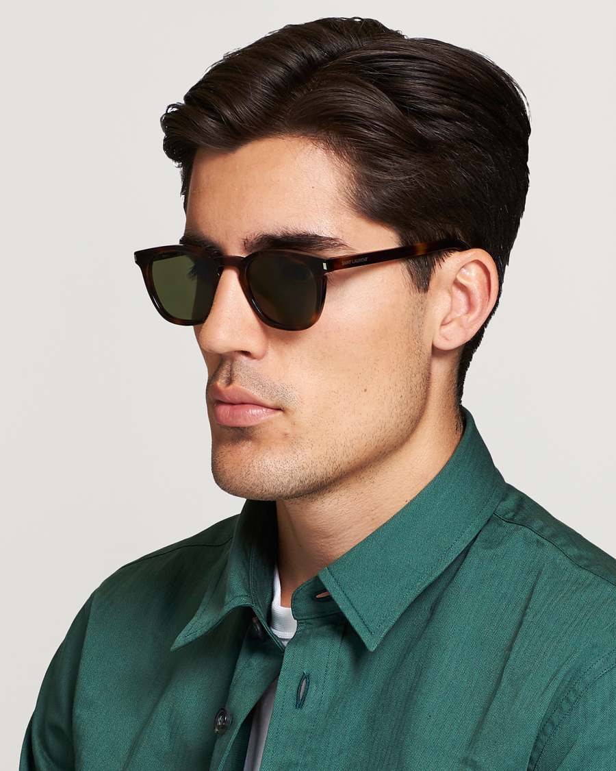 Hombres | Gafas de sol D-frame | Saint Laurent | SL 28 Sunglasses Havana/Green