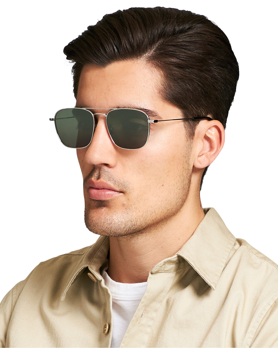 Hombres | Saint Laurent SL 309 Sunglasses Silver/Green | Saint Laurent | SL 309 Sunglasses Silver/Green