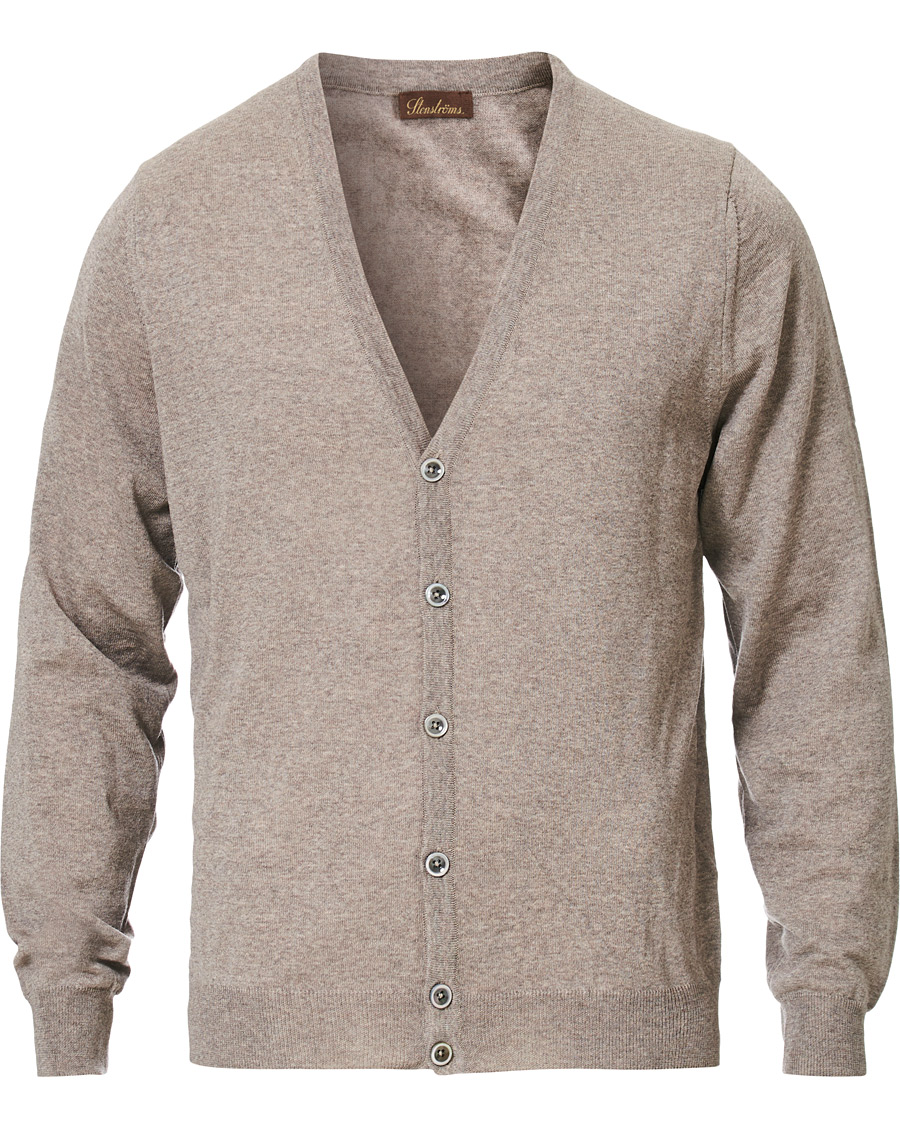 Hombres | Jerséis y prendas de punto | Stenströms | Merino Zegna Knitted Cardigan Beige