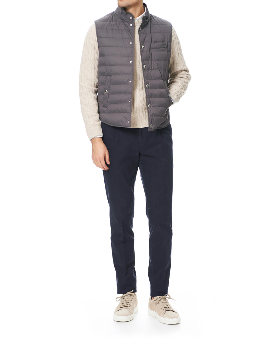 Hombres | Jerséis y prendas de punto | Brunello Cucinelli | Crew Neck Cotton Cable Sweater Beige