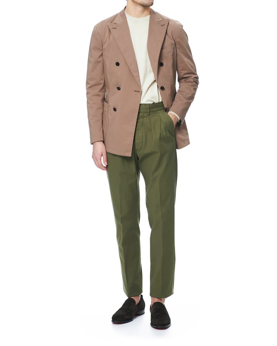 Hombres | Blazers | Boglioli | K Jacket Double Breasted Cotton Blazer Tobacco