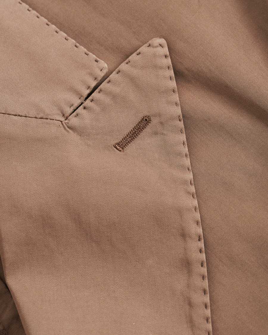 Hombres | Blazers | Boglioli | K Jacket Double Breasted Cotton Blazer Tobacco