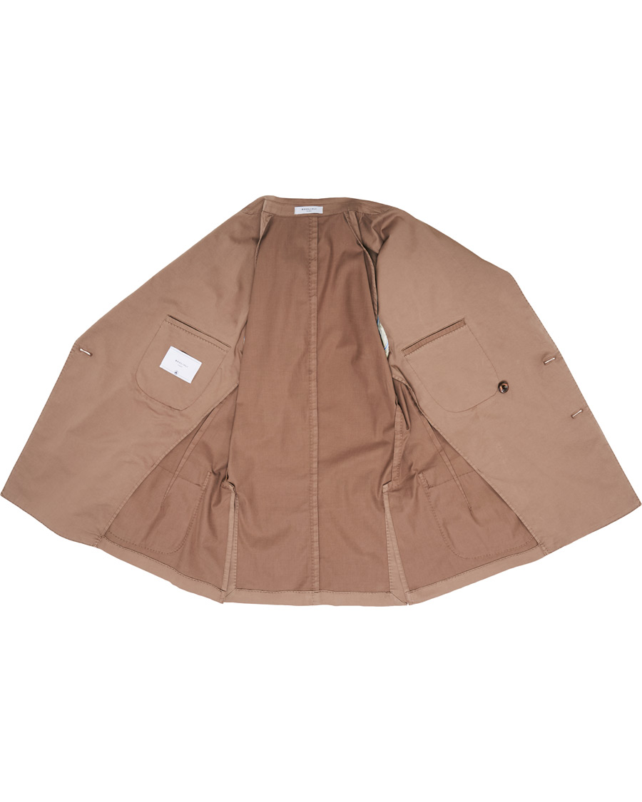 Hombres | Blazers | Boglioli | K Jacket Double Breasted Cotton Blazer Tobacco