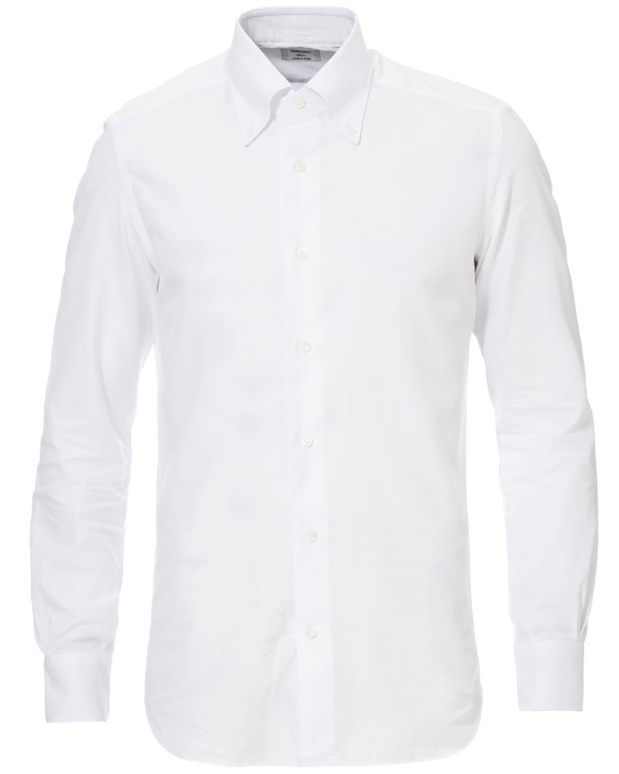 Hombres | Camisas | Mazzarelli | Soft Oxford Button Down Shirt White