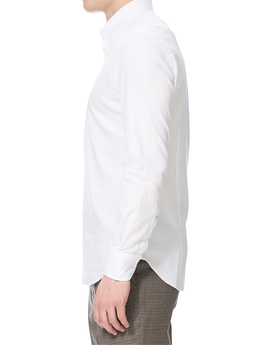 Hombres | Camisas | Mazzarelli | Soft Oxford Button Down Shirt White