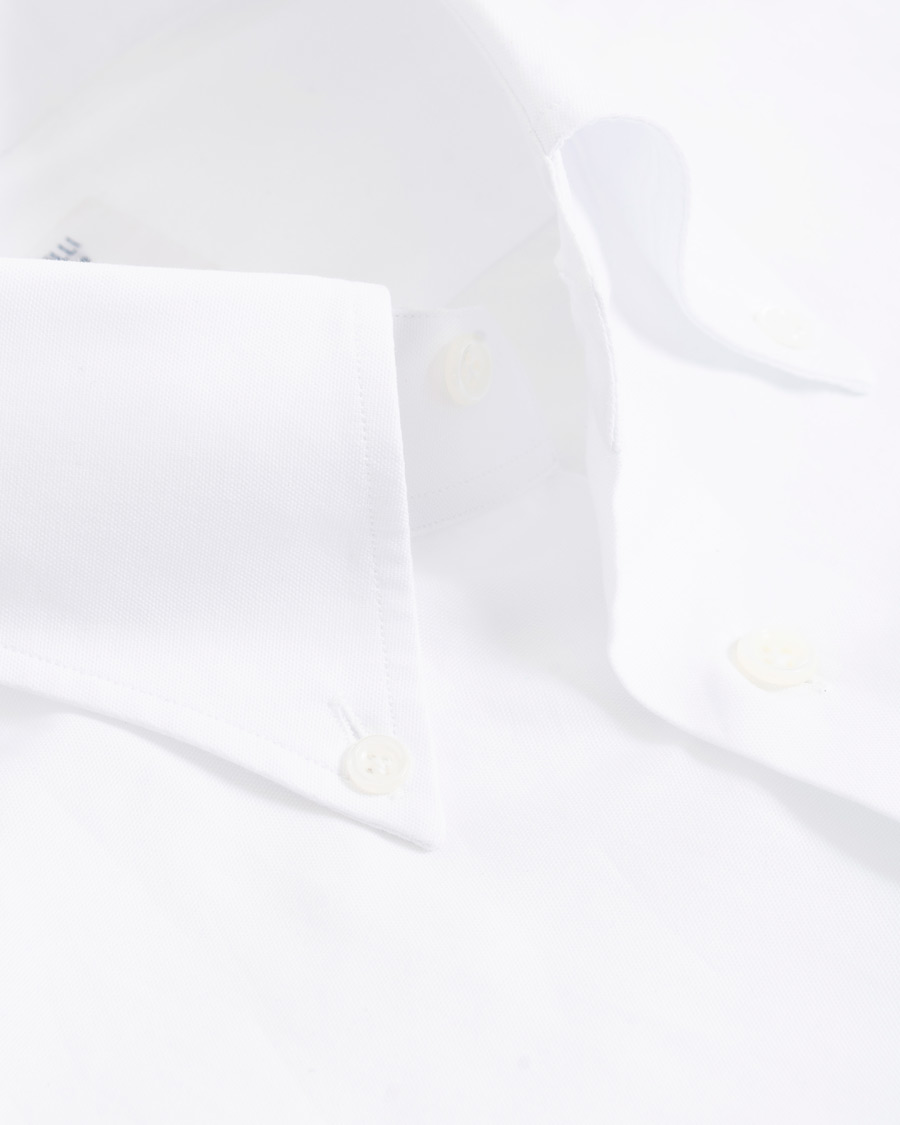 Hombres | Camisas | Mazzarelli | Soft Oxford Button Down Shirt White