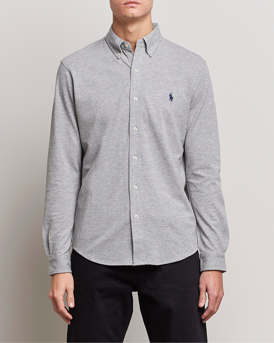 Men | Polo Shirts | Polo Ralph Lauren | Slim Fit Featherweight Mesh Shirt Andover Heather