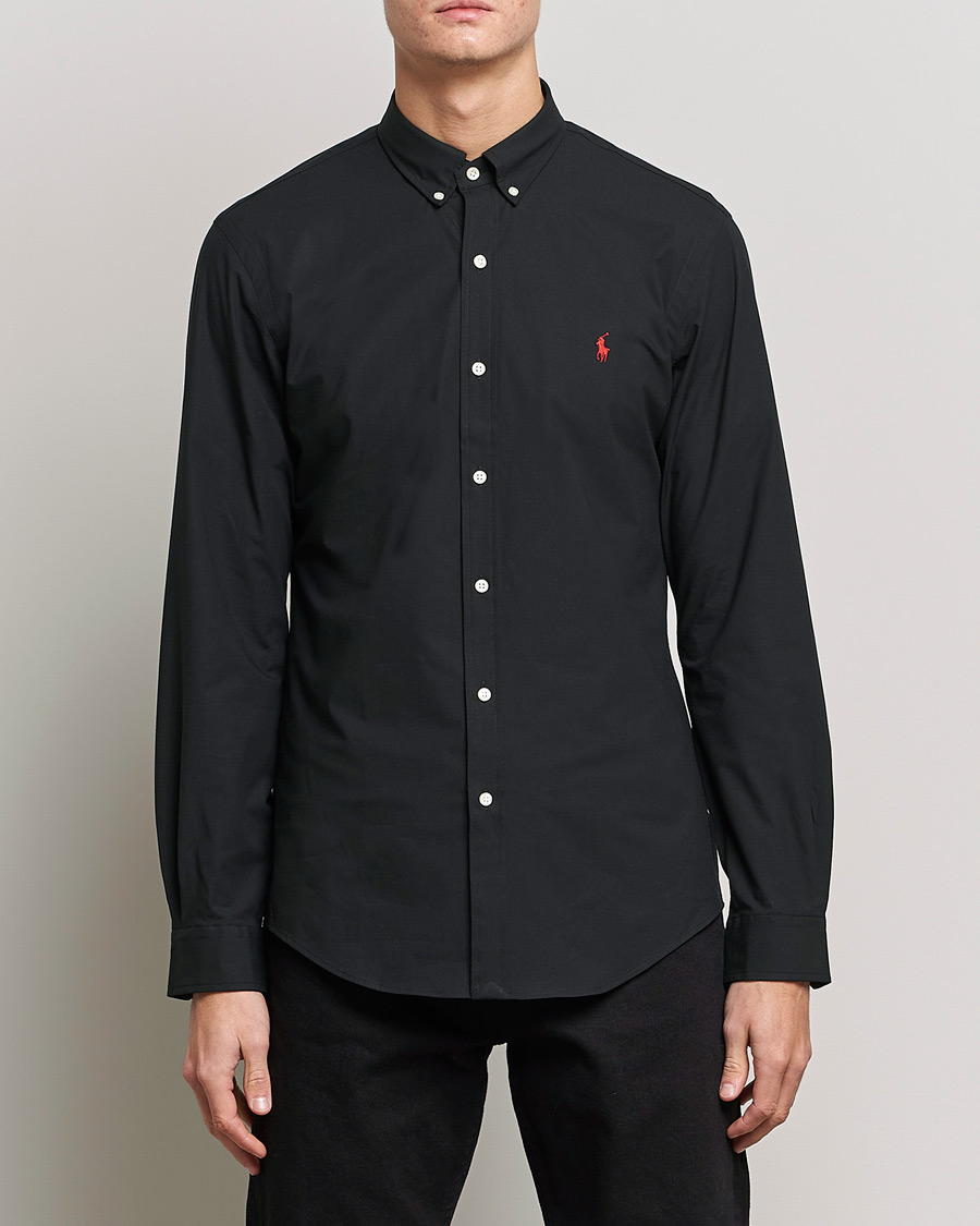 Hombres | Camisas casuales | Polo Ralph Lauren | Slim Fit Shirt Poplin Polo Black