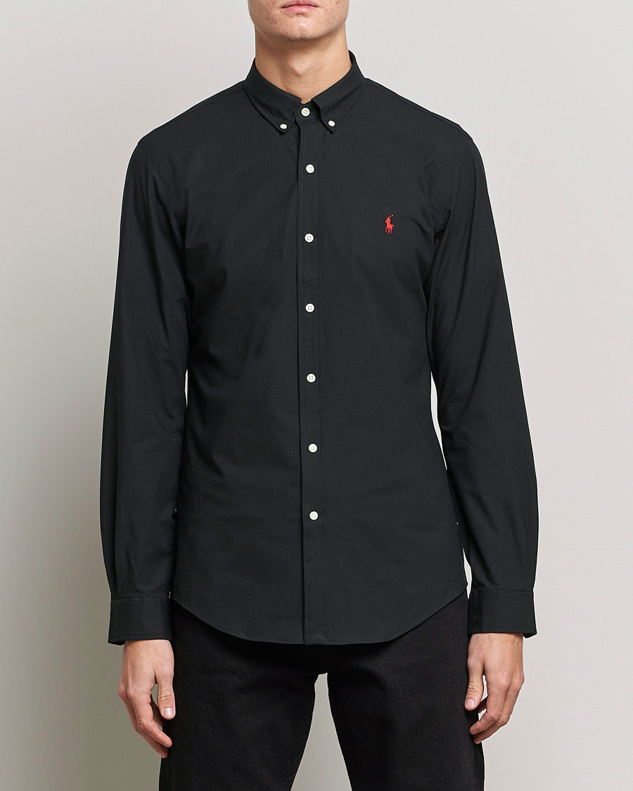 Hombres | Camisas | Polo Ralph Lauren | Slim Fit Shirt Poplin Polo Black