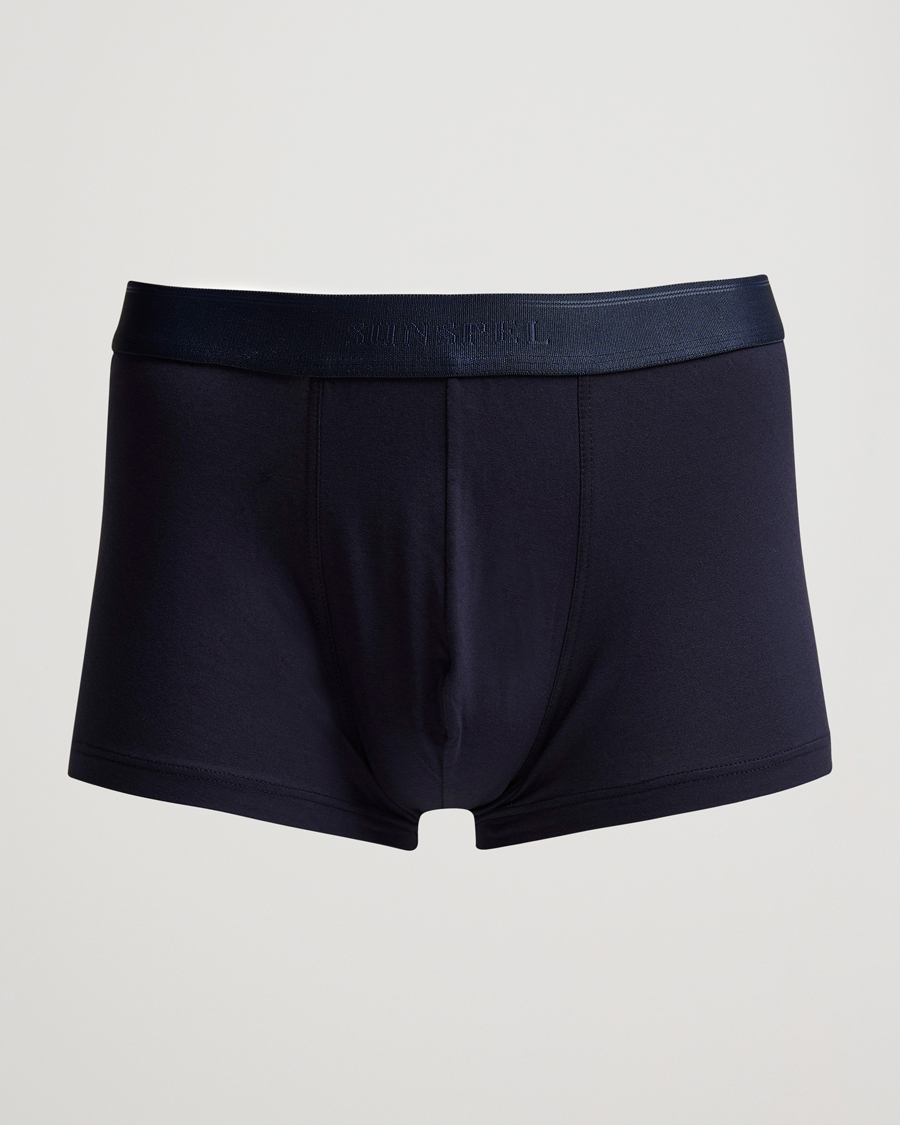 Hombres | Ropa interior y calcetines | Sunspel | Cotton Stretch Trunk Navy