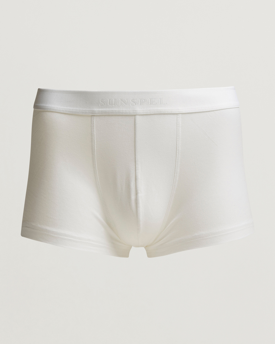 Hombres | Ropa interior y calcetines | Sunspel | Cotton Stretch Trunk White