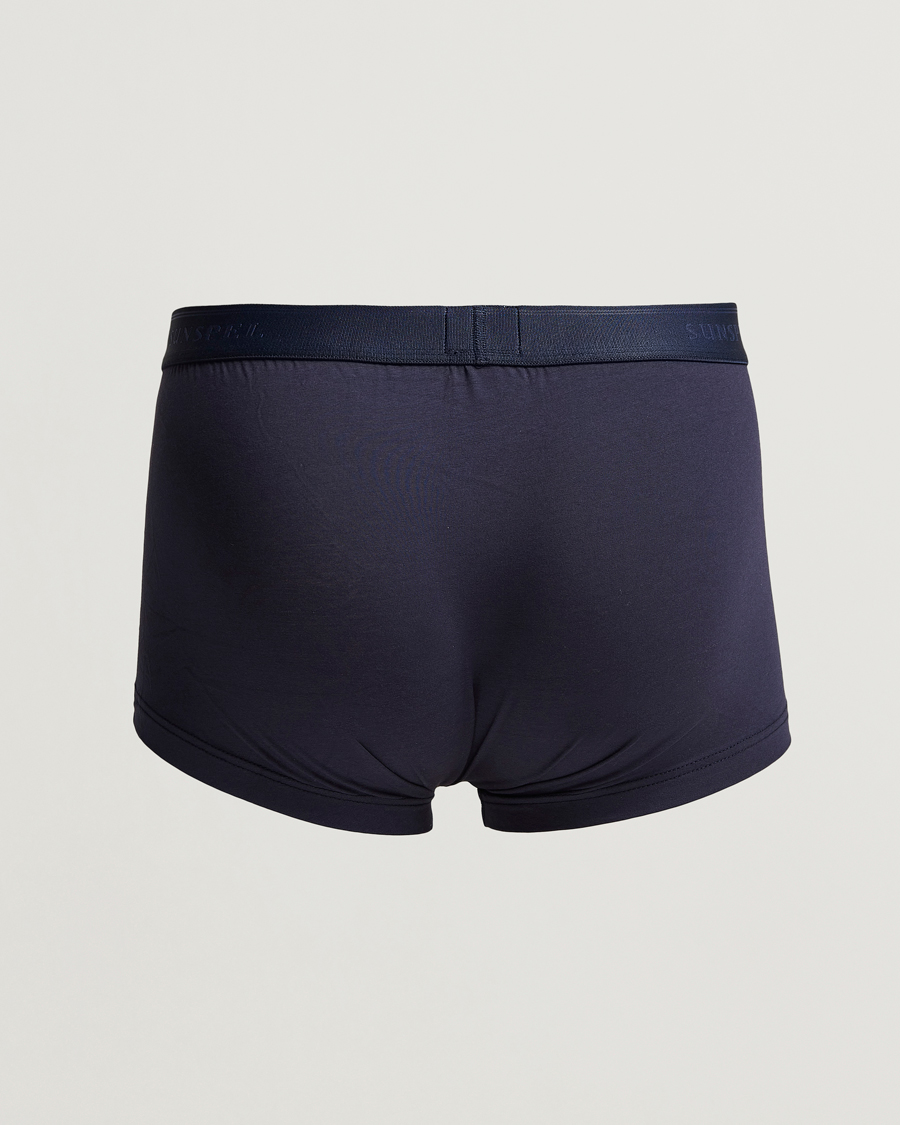 Hombres | Best of British | Sunspel | 2-Pack Cotton Stretch Trunk Navy