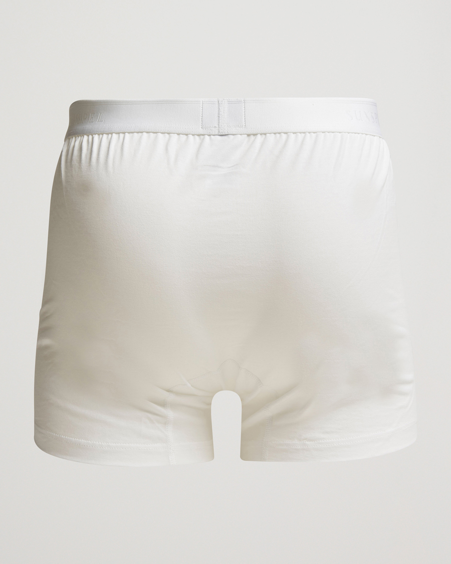 Hombres | Boxers | Sunspel | Superfine Two Button Cotton White