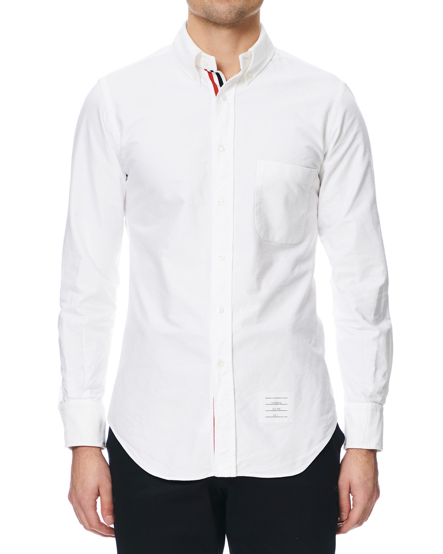 Hombres | Camisas | Thom Browne | Contrast Oxford Button Down Shirt White