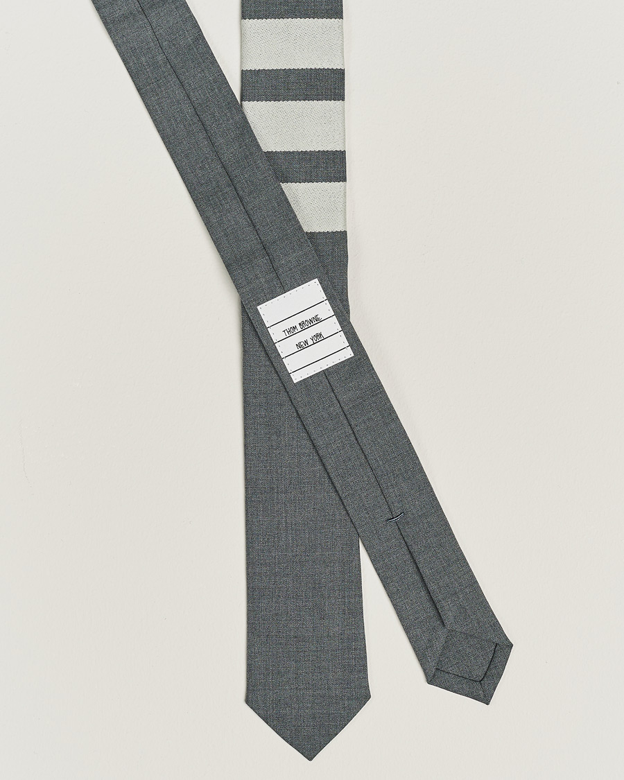 Hombres |  | Thom Browne | 4 Bar Classic Tie Medium Grey