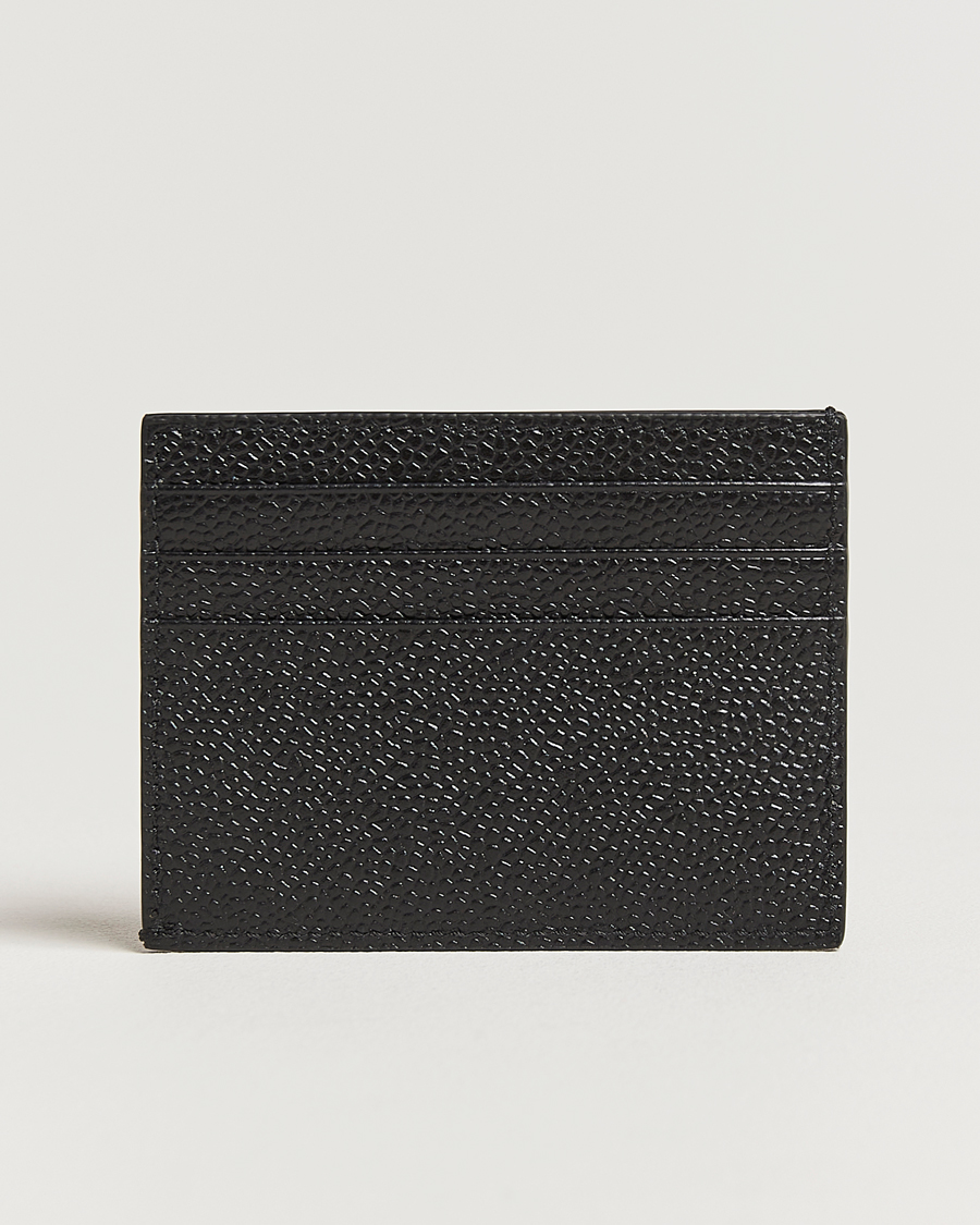 Hombres | Thom Browne Pebble Grain Single Card Holder Black | Thom Browne | Pebble Grain Single Card Holder Black