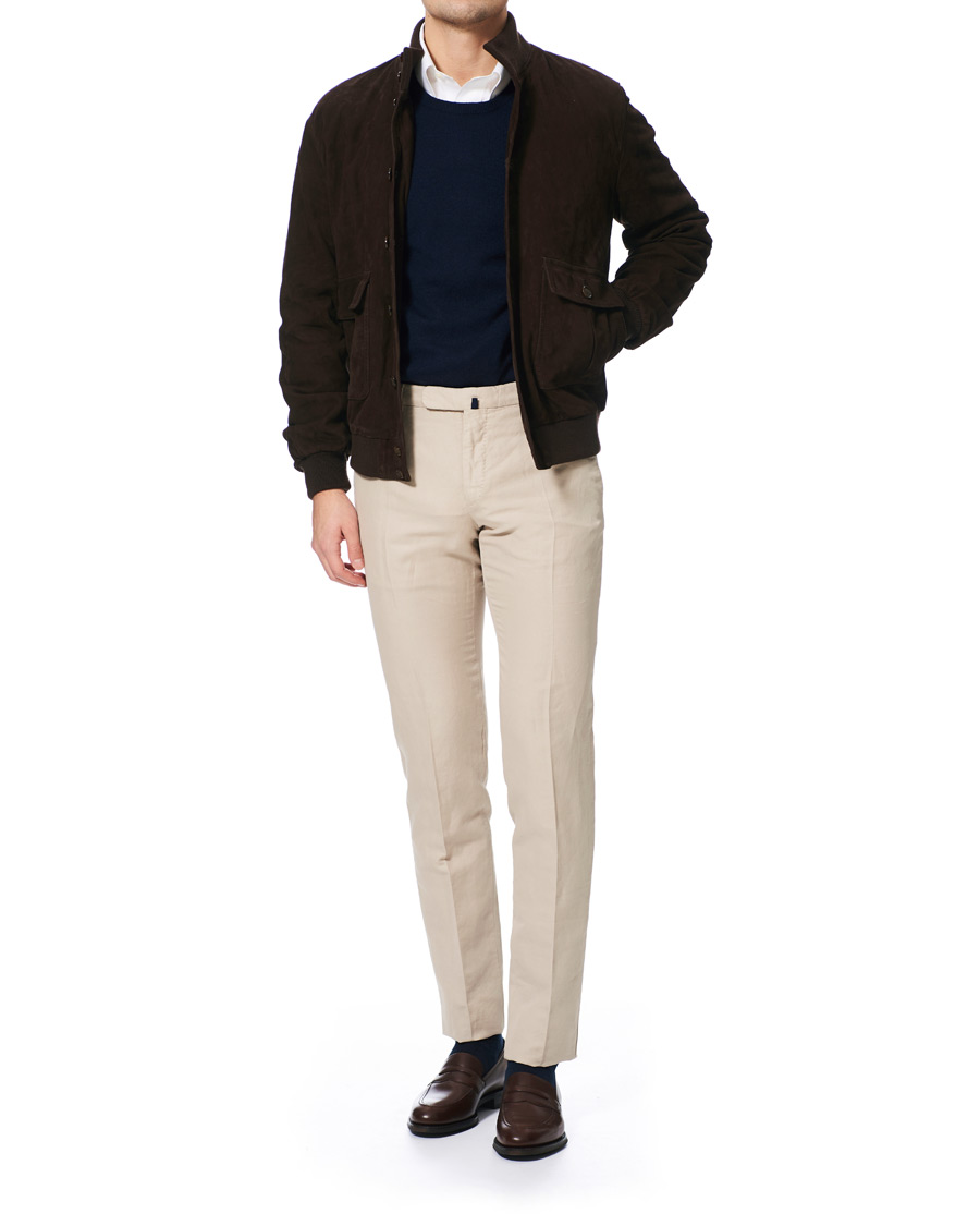 Hombres | Pantalones | Incotex | Slim Fit Chinolino Trousers Beige