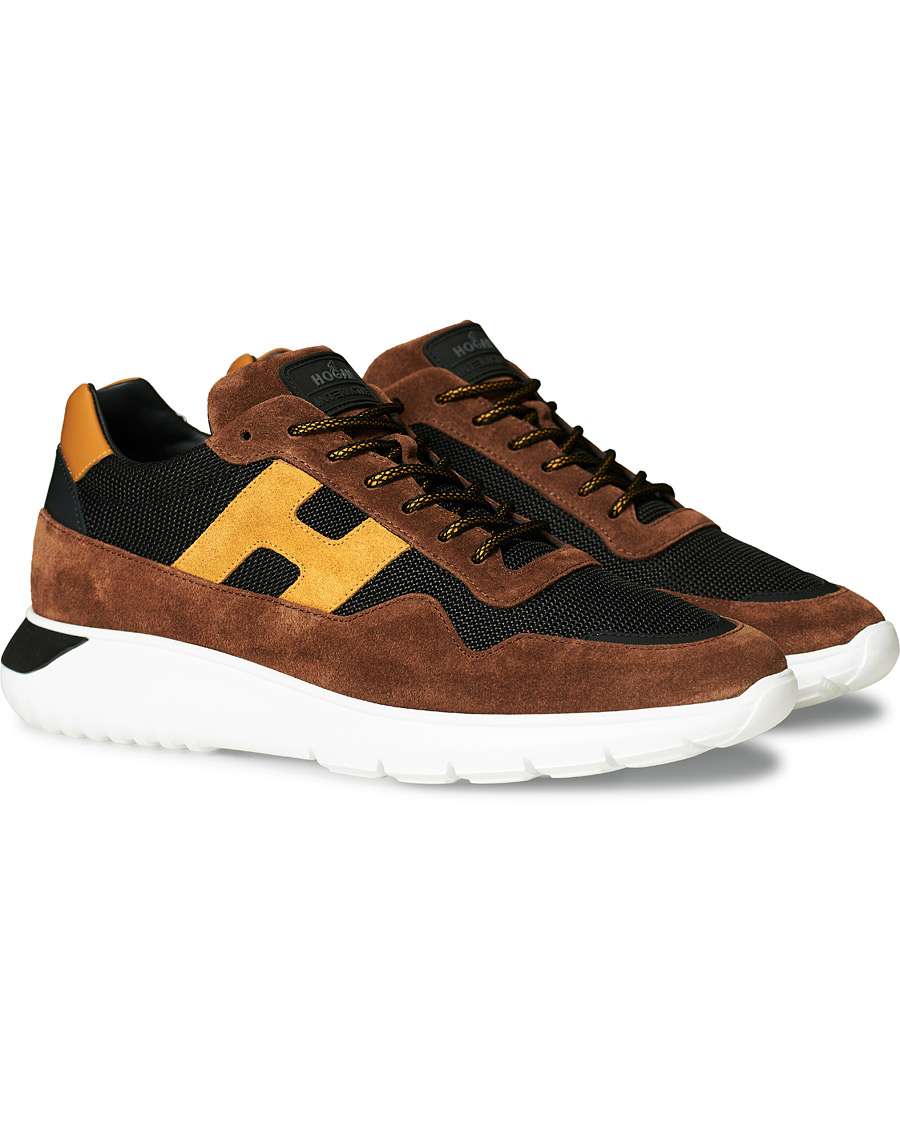 Hombres | Hogan Icube Running Sneaker Brown/Rust Suede | Hogan | Icube Running Sneaker Brown/Rust Suede