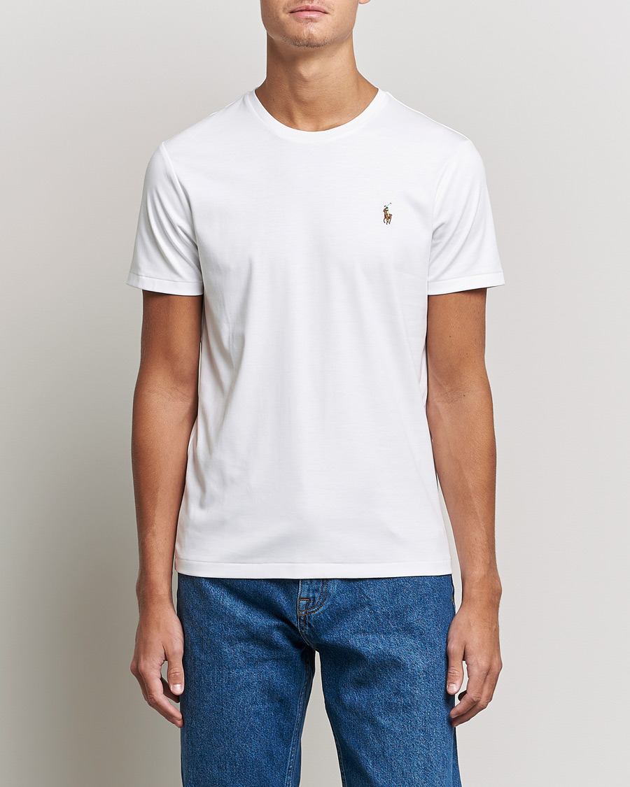 Hombres | Camisetas de manga corta | Polo Ralph Lauren | Luxury Pima Cotton Crew Neck T-Shirt White