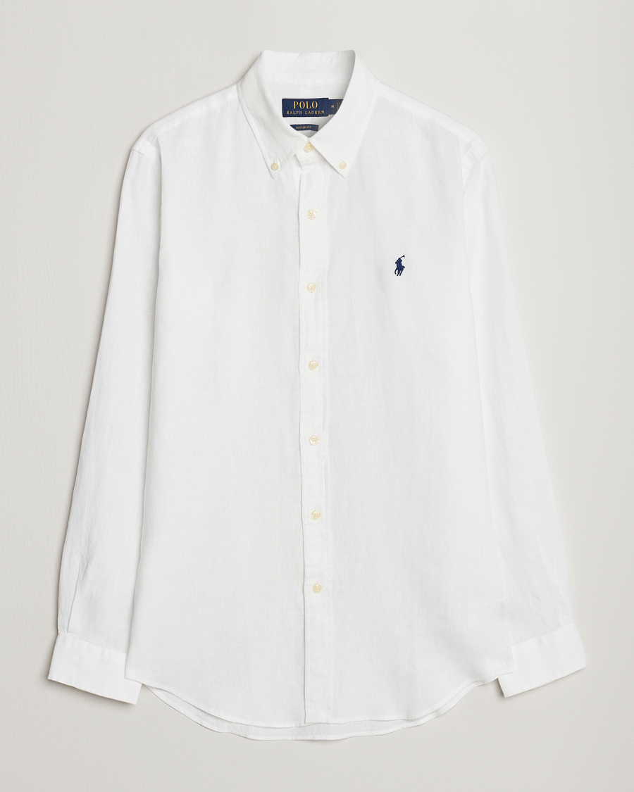 Hombres | Camisas | Polo Ralph Lauren | Custom Fit Linen Button Down White