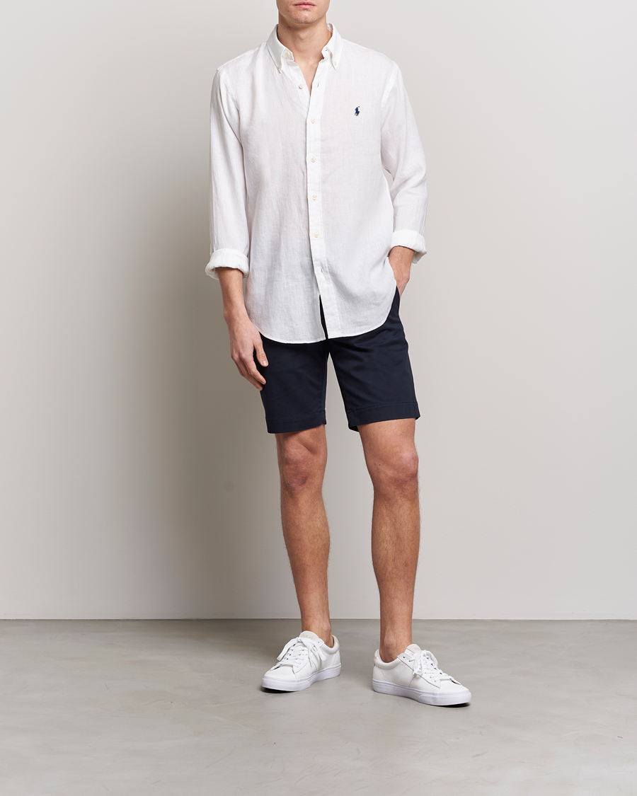 Hombres | Camisas | Polo Ralph Lauren | Custom Fit Linen Button Down White