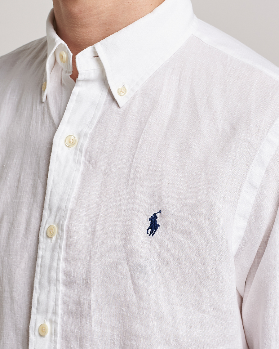 Hombres | Camisas | Polo Ralph Lauren | Custom Fit Linen Button Down White