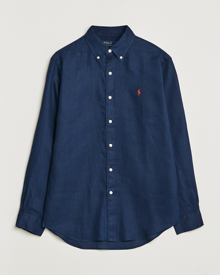 Hombres | Camisas | Polo Ralph Lauren | Custom Fit Linen Button Down Newport Navy