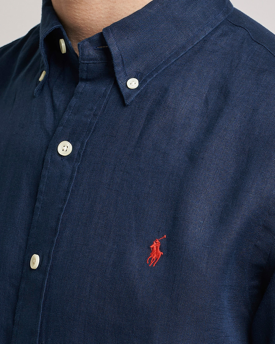 Hombres | Camisas | Polo Ralph Lauren | Custom Fit Linen Button Down Newport Navy
