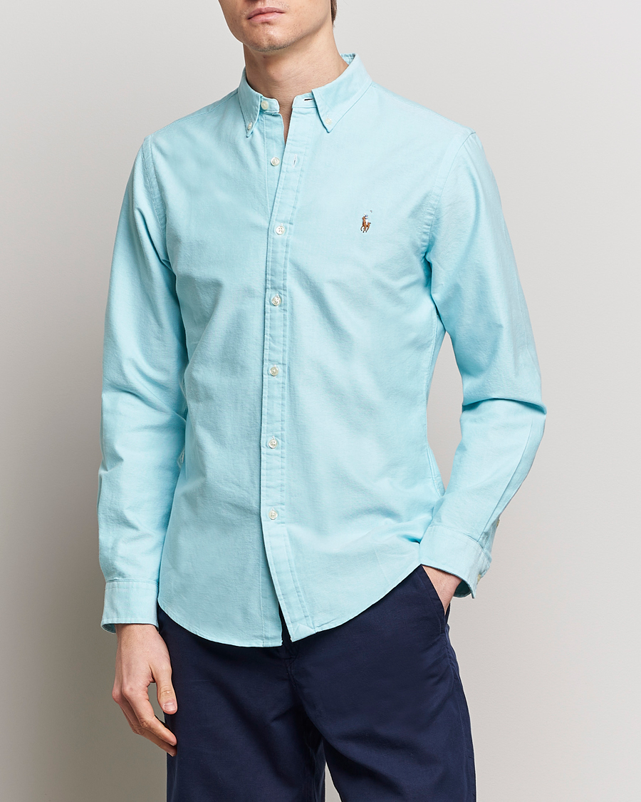 Hombres |  | Polo Ralph Lauren | Slim Fit Oxford Button Down Shirt Aegean Blue