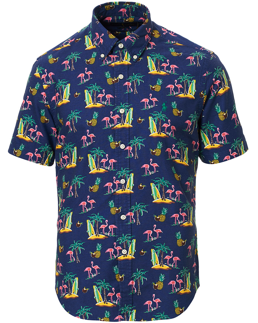 Hombres | Camisas | Polo Ralph Lauren | Slim Fit Printed Short Sleeve Shirt Coconut Flamingo