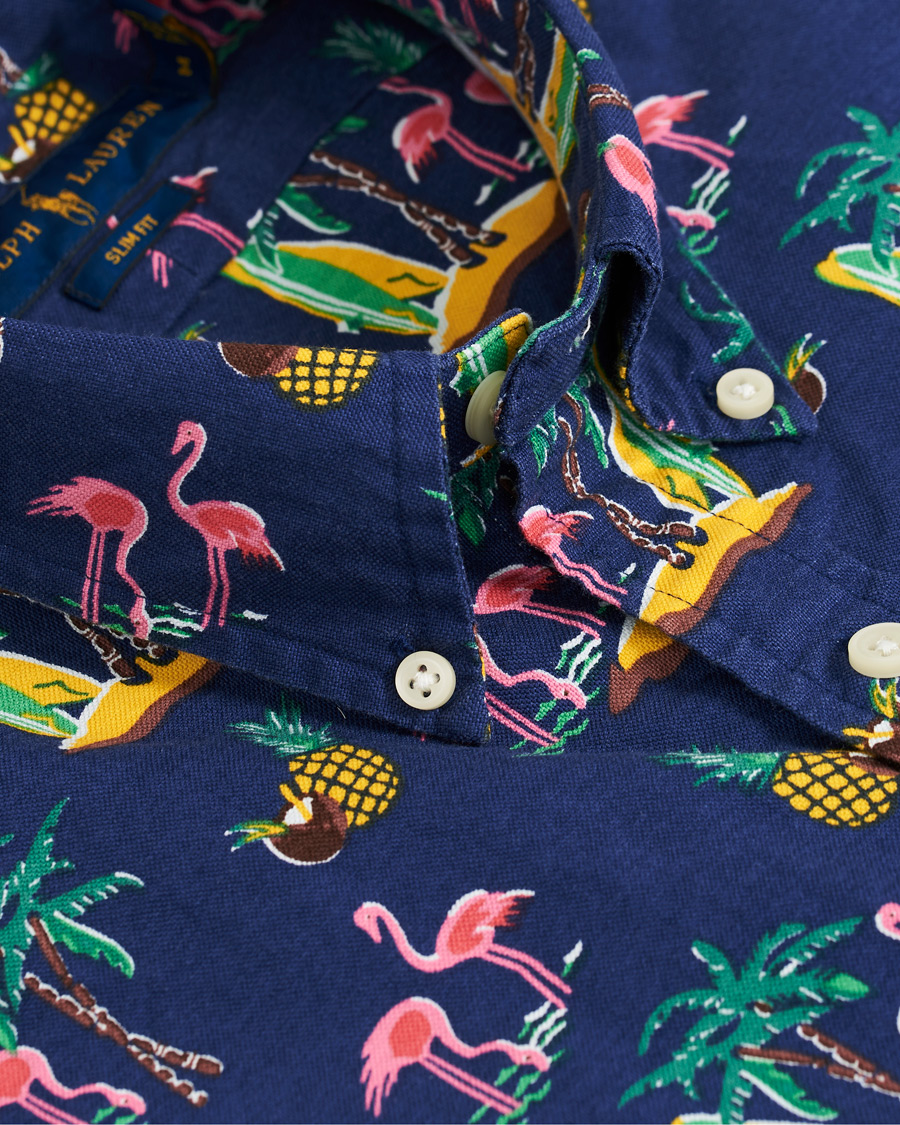 Hombres | Camisas | Polo Ralph Lauren | Slim Fit Printed Short Sleeve Shirt Coconut Flamingo