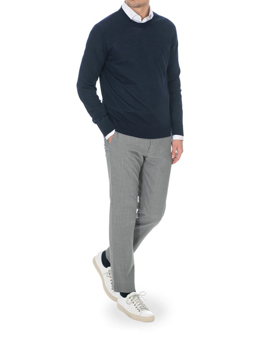 Hombres | Pantalones | NN07 | Theo Wool Trousers Grey Melange