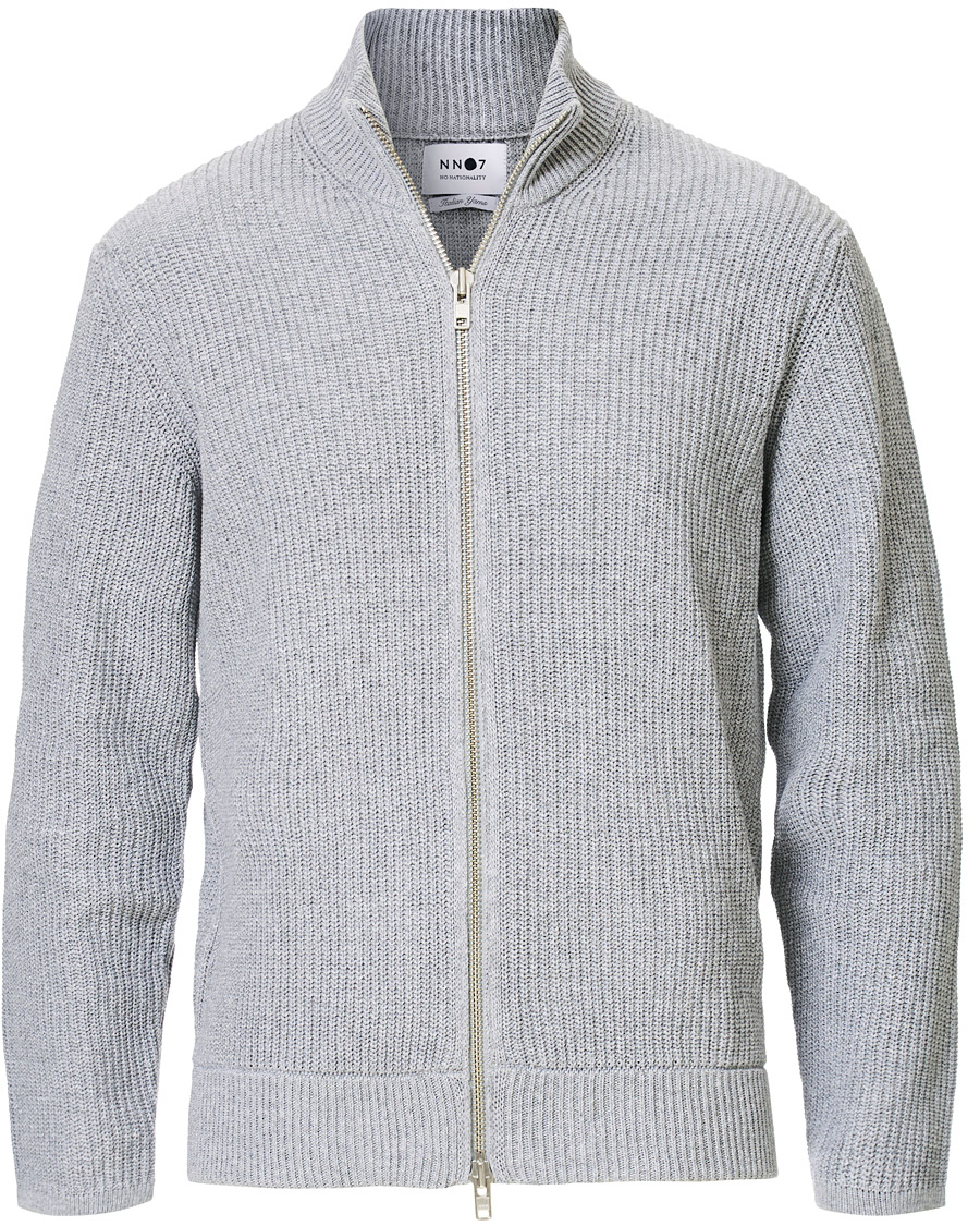 Hombres | Jerséis y prendas de punto | NN07 | Piet Full Zip Medium Grey