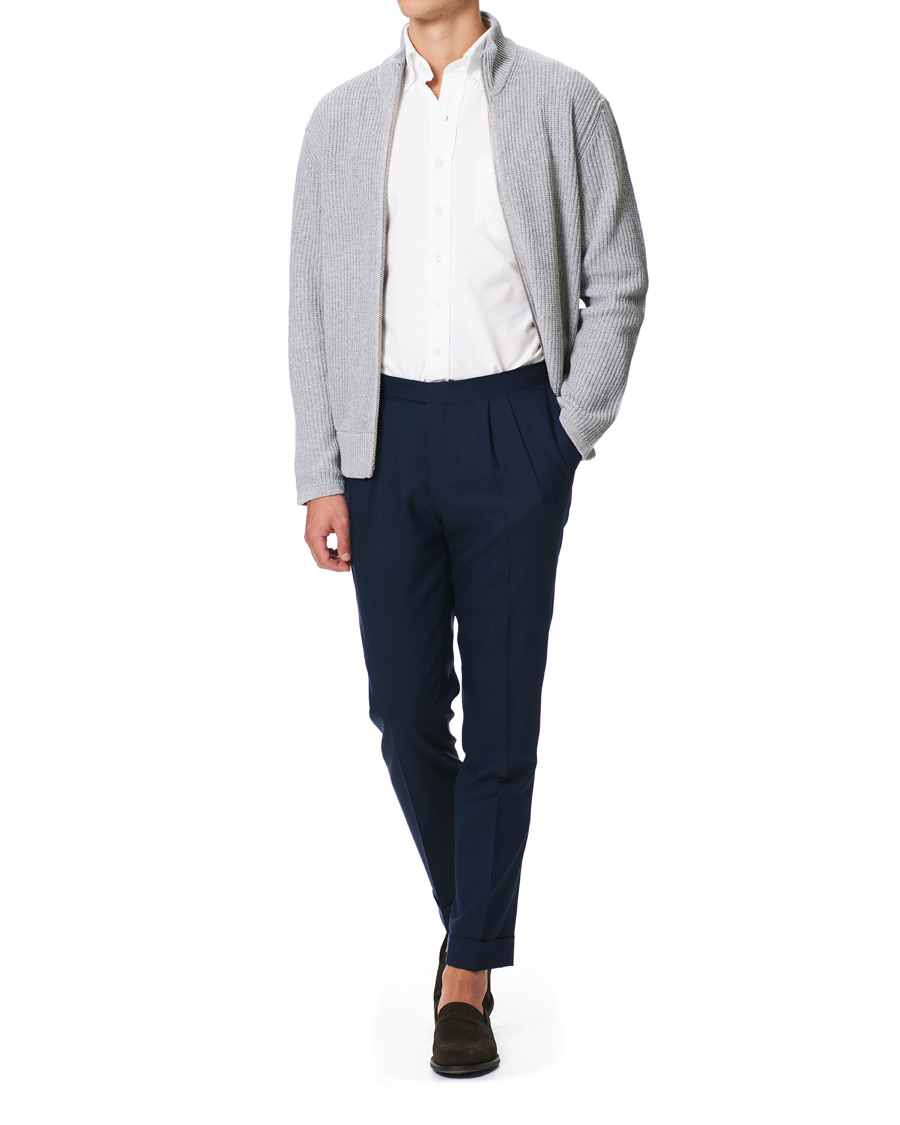Hombres | Jerséis y prendas de punto | NN07 | Piet Full Zip Medium Grey