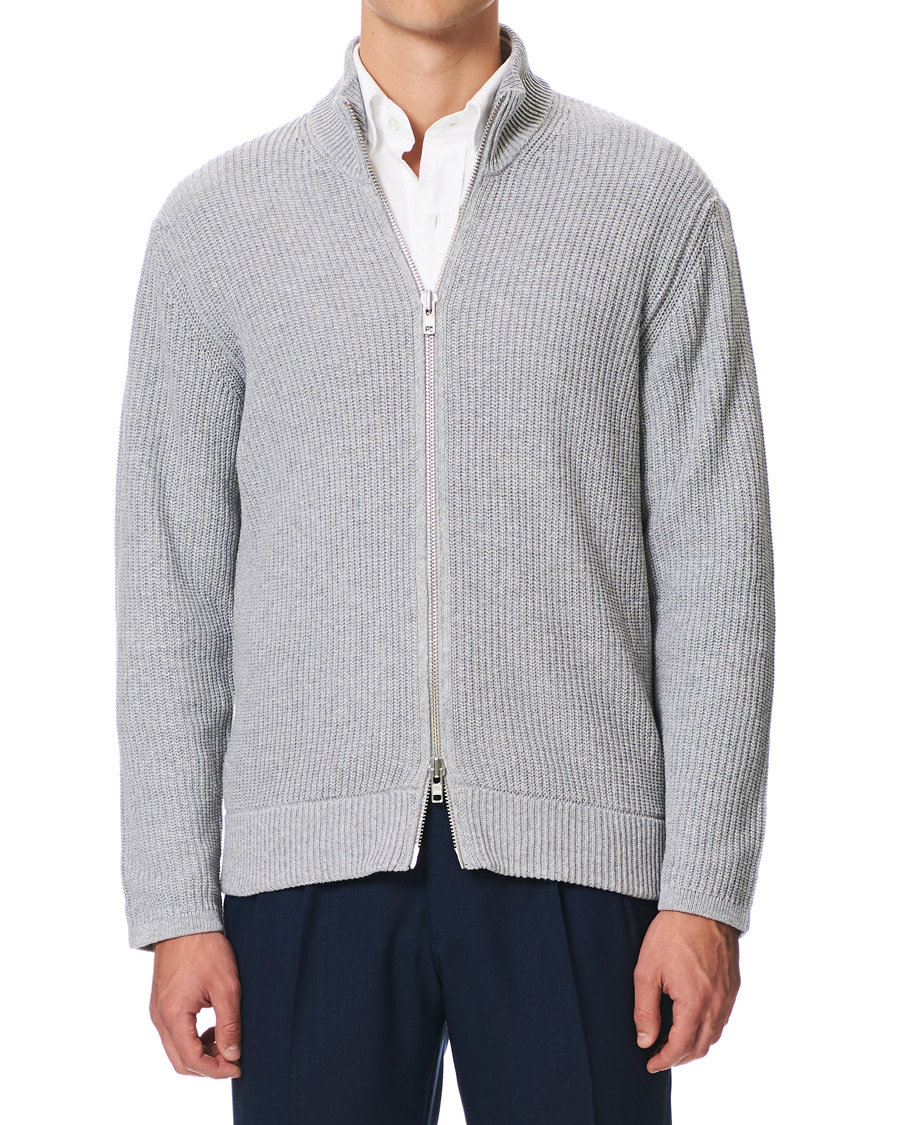 Hombres | Jerséis y prendas de punto | NN07 | Piet Full Zip Medium Grey