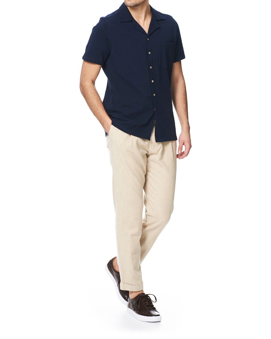Hombres | Pantalones | NN07 | Codo Linen/Cotton Pleated Turn Up Trousers Nature